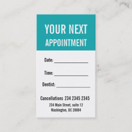 控えめなエレガンスアポイントメントのリマインダ 予約カード