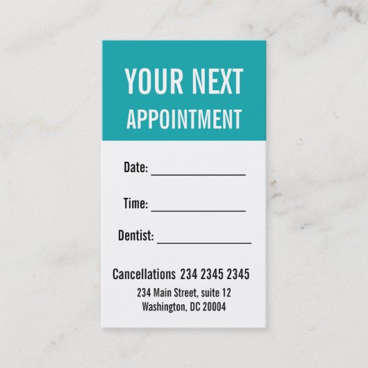 控えめなエレガンスアポイントメントのリマインダ 予約カード (正面)