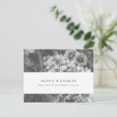 控えめなエレガンスウェディングRSVPポストカード インビテーションポストカード (スタンド正面)