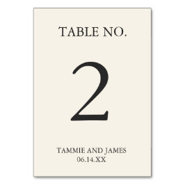 控えめなエレガンステーブル番号カードクリーム テーブルナンバー