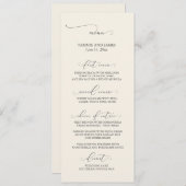 控えめなエレガンス結婚のメニュークリーム メニュー (正面/裏面)