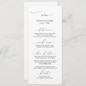 控えめなエレガンス結婚のメニュー メニュー (正面/裏面)