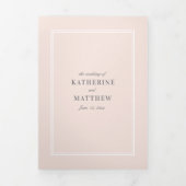 控えめなエレガンス赤面ピンクオールインワン結婚ズ 三つ折り招待状 (カバー)