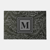 控えめなグレーと黒エレガントモノグラムの ドアマット (正面)
