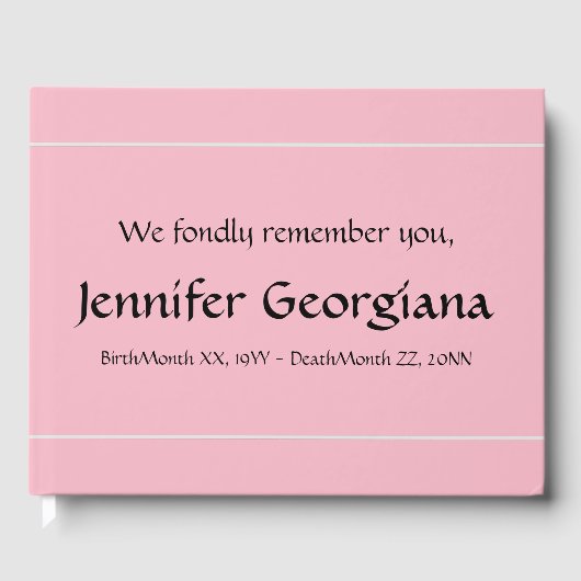 控えめなミニマリストの葬儀ゲストブック ゲストブック (正面)