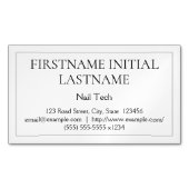 控えめな爪、 ネイルテック磁気ビジネスカード マグネット名刺 (正面)