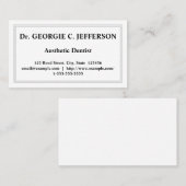 控えめな美的歯科医の名刺 名刺 (正面/裏面)