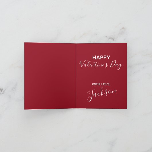 控えめな赤とグレーの文字の愛 シーズンカード (内部)