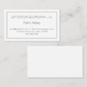 控えめに述べられた公共の公証人の名刺 名刺 (正面/裏面)
