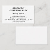 控えめに述べられた公証人の名刺 名刺 (正面/裏面)