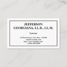 控えめに述べられた弁護士の名刺