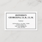 控えめに述べられた弁護士の名刺 名刺 (正面)