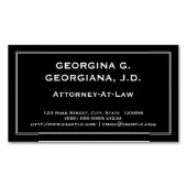 控えめに述べられた弁護士の磁気名刺 マグネット名刺 (正面)