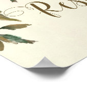 控え結婚目フローラピンクのバーガンディ ポスター (角)