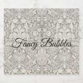 控伝統的えフォーマルなホワイトダマスク スパークリングワインラベル (シングルラベル)