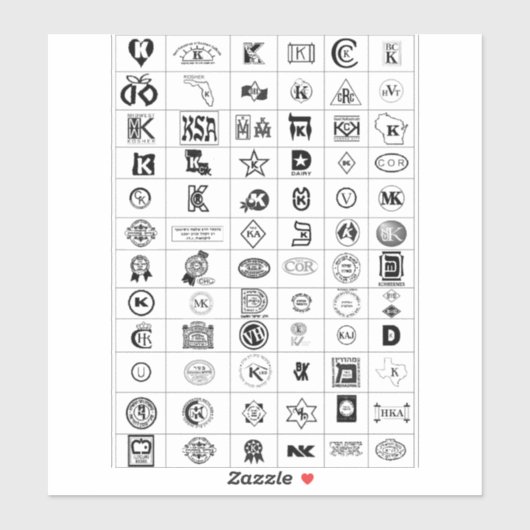 推奨されるKosher記号 シール (シート)