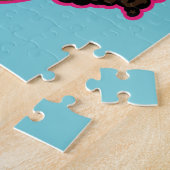 推奨する黒い女性、天然の髪、青 ジグソーパズル (側面)