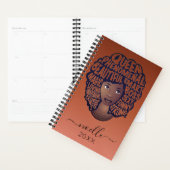 推奨する黒人女性、銅茶色 プランナー手帳 (ディスプレー)