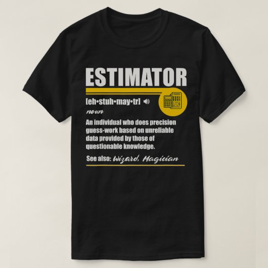 推定値推定計算ジョブ Tシャツ (デザイン正面)