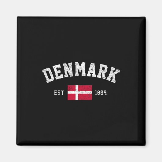 推定1889デンマーク国旗の独立記念日 マグネット (正面)