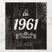 推定1961年ヴィンテージ年 ワインラベル (シングルラベル)