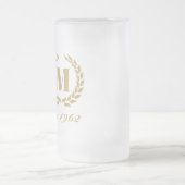 推定1962年の誕生日モノグラム金ゴールド フロストグラスビールジョッキ (中央)