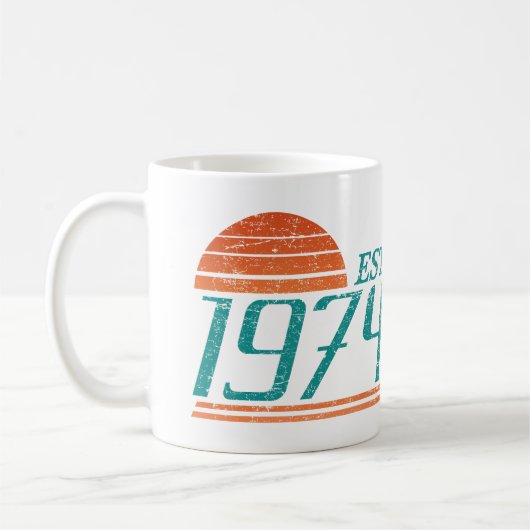 推定1974ヴィンテージ50歳 コーヒーマグカップ (左)