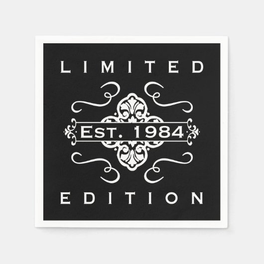 推定1984年40歳の誕生日 スタンダードカクテルナプキン (正面)