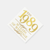 推定1989年結婚30周年 スタンダードカクテルナプキン (角)
