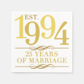 推定1994年25結婚周年 スタンダードカクテルナプキン (正面)