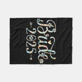 推定2025年結婚予定の花嫁 ウェディング ブライダルパーティー バチェロレッテ フリースブランケット (正面(横))