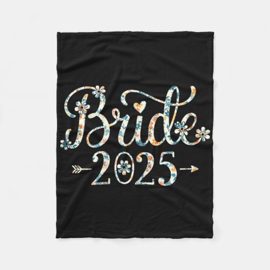 推定2025年結婚予定の花嫁 ウェディング ブライダルパーティー バチェロレッテ フリースブランケット (正面)