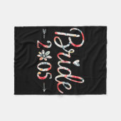 推定2025年結婚予定の花嫁 ウェディング ブライダルパーティー バチェロレッテ フリースブランケット (正面(横))