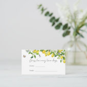 推測してね!レモンが何個あるかな? ブライダルシャワーの招待状 エンクロージャーカード (スタンド正面)