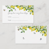 推測してね!レモンが何個あるかな? ブライダルシャワーの招待状 エンクロージャーカード (正面/裏面)