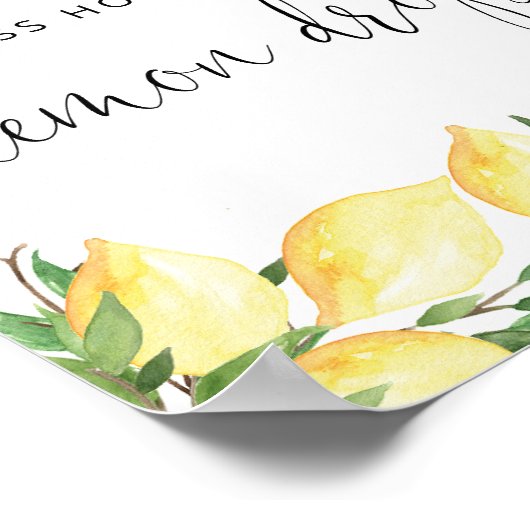 推測して!レモンが何個降る? シャワーゲームサイン ポスター (角)