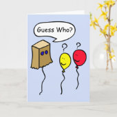 推測の気球の人々の秘密の友達の挨拶状 カード (黄色い花)