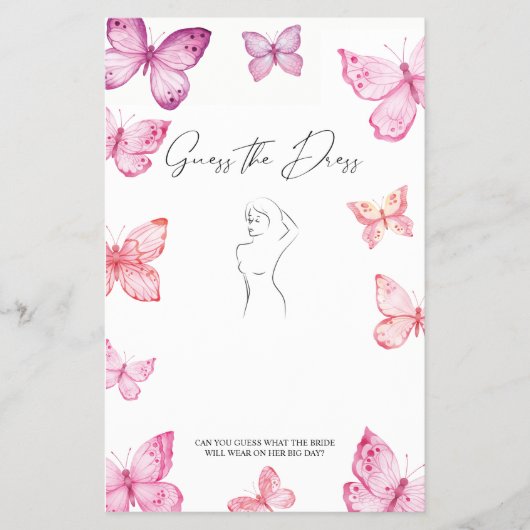 推測ザドレスブライダルシャワーゲーム蝶 チラシ (正面)