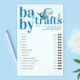 推測ベビーの機能シャワーゲーおもしろいムブルーホエールブルー チラシ