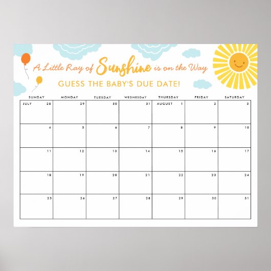 推測ベビーの締め切り日Little Ray Sunshine ポスター (正面)