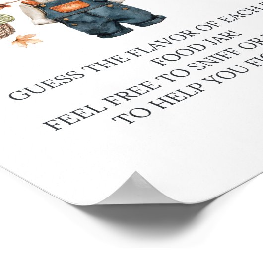 推測ベビーフードカボチャ素朴ベビーシャワー ポスター (角)