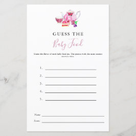 推測ベビーフードシャワーゲーム紅茶ほこりっぽいバラ