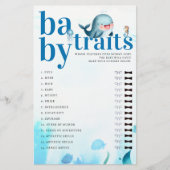 推測ベビー機能シャワーゲームかわいいブルーホエールシャワーゲーム チラシ (正面)