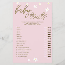 推測ベビー機能シャワーゲームBohoデイジーピンク チラシ