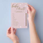 推測ベビー機能シャワーゲームBohoデイジーピンク チラシ (ハンドル)