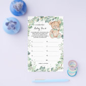 推測ベビー食べ物クマ緑シャワーゲームカード チラシ (シングル)