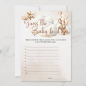 推測ベビー食べ物ベビーシャワーゲームかわいいクマ 招待状 (正面)