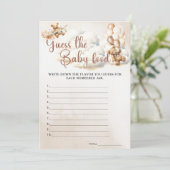 推測ベビー食べ物ベビーシャワーゲームかわいいクマ 招待状 (スタンド正面)