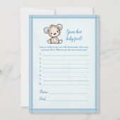 推測ベビー食品かわいいブラウンベアベビーゲームカード 招待状 (正面)