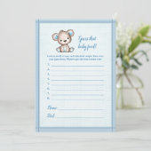 推測ベビー食品かわいいブラウンベアベビーゲームカード 招待状 (スタンド正面)